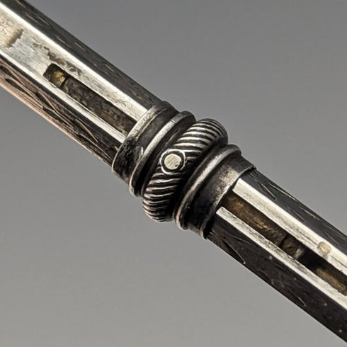 British Antique Silver Plate Mechanical Pencil Glass Decoration Telescopic 43-59mm